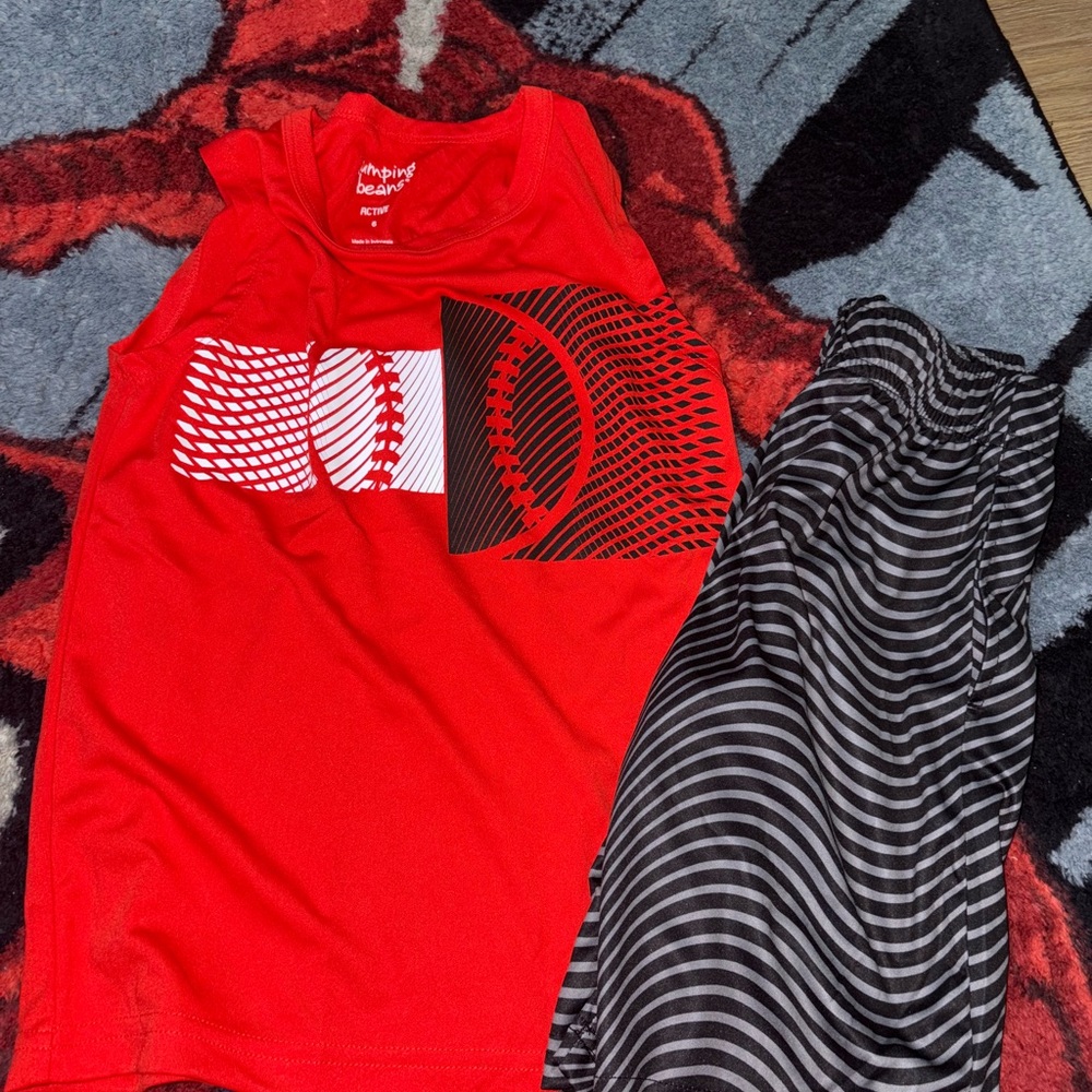 Jumping Beans Red Graphic Tank Top Matching Set
